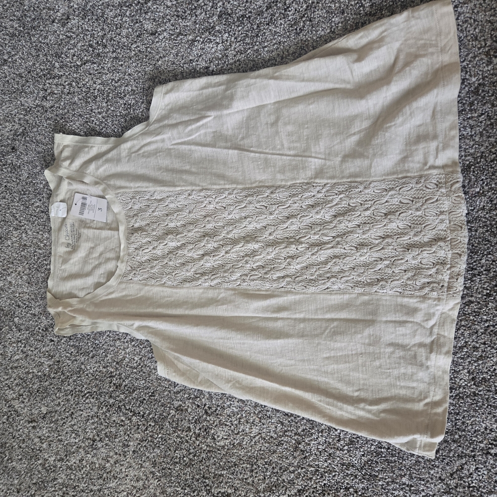 Chico's Cream Lace Detail Blouse